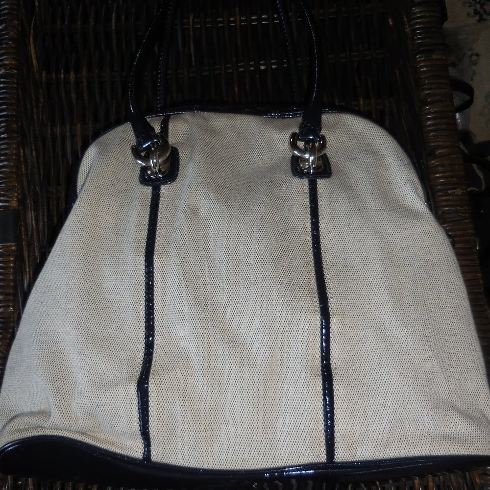 Loft Grey and Blue Bowling Bag